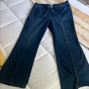Nicole Miller SoHo Blue Flare Wide Leg Jeans with Classic Indigo Finish